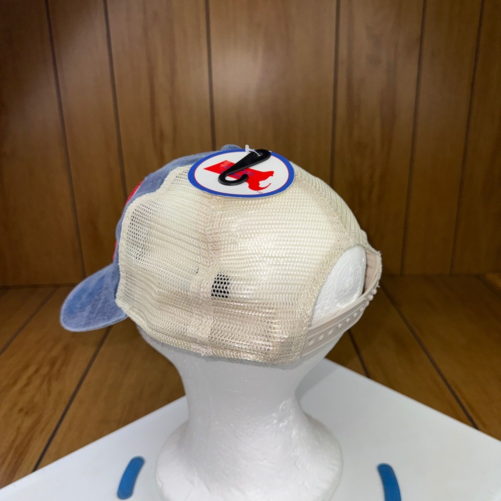 Bay State Apparel Wicked Smaht Boston Trucker Hat Blue Cream Snapback Cap - Picture 2 of 10